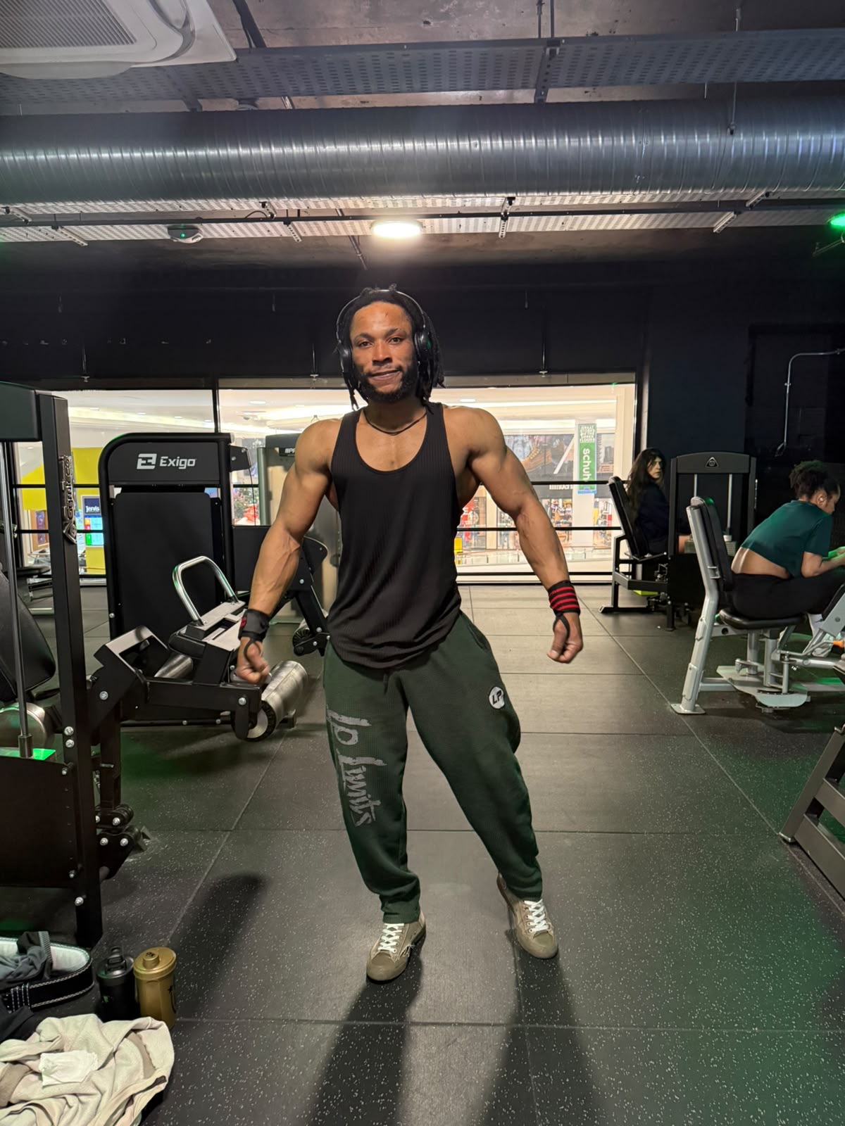 Christian Ebor training in the gym